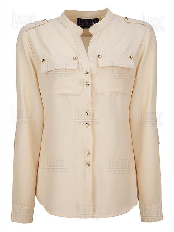 Comprar blusa empresarial con cuello mao