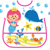 imagen de Bata Delantal Infantil Manga Larga Sirena